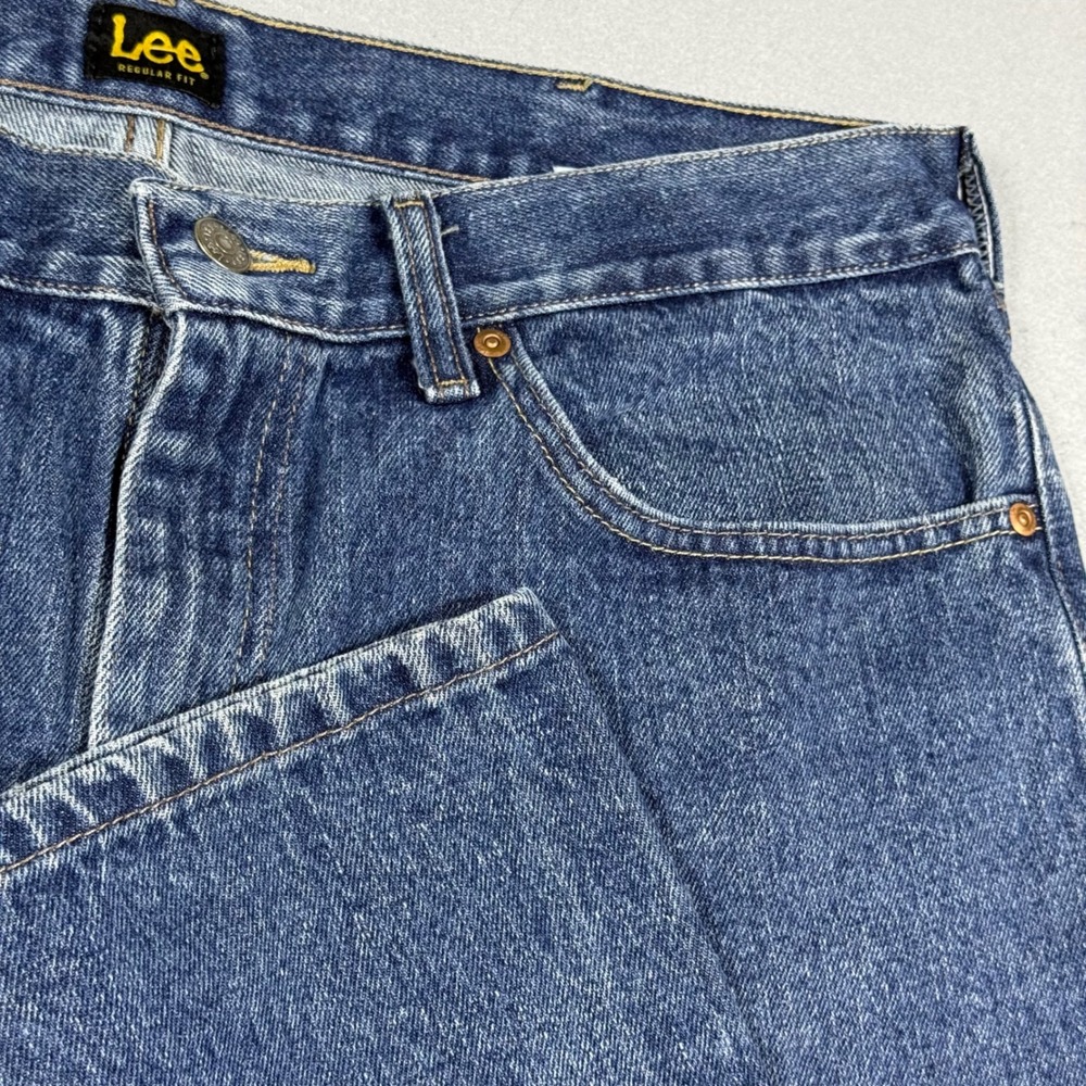 Lee Regular Fit Jeans Mens 36x32 Blue Straight Leg Denim Pants